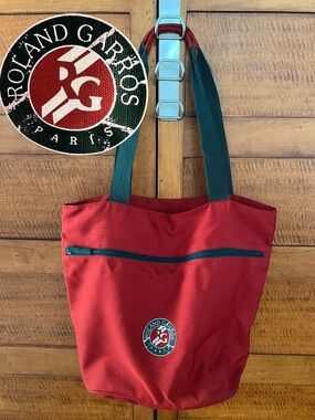 Roland Red Canvas Bag with Dark Green Logo Ring